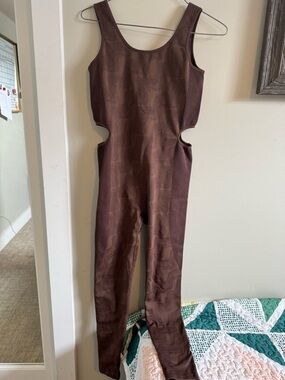 H&M Brown Cutout Jumpsuit